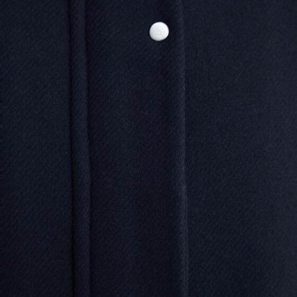 ZARA NAVY BLUE WOOL BLEND DETACHABLE FAUX FUR HOOD COAT WITH POCKETS $129 - Picture 8 of 14